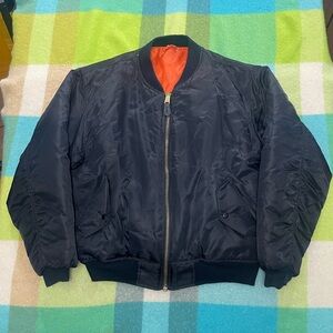 Vintage MA-1 Bomber Black Army Flight Jacket Men’s